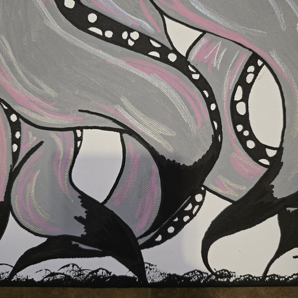 HANDCRAFTED Abstract Alien Painting HANDMADE Artwork HANDPAINTED Wall Art Decor - Picture 16 of 17